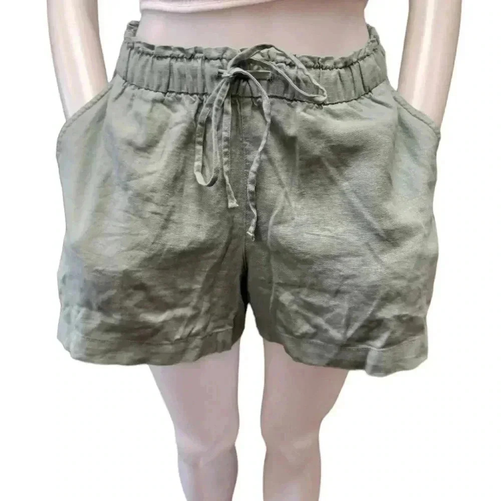 Gap Linen Blend Sage Green Shorts Size Medium